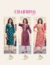 Charming Vol 5 By Radhika Modal Chanderi Printed Straight Cut Kurtis Wholesalers In Delhi